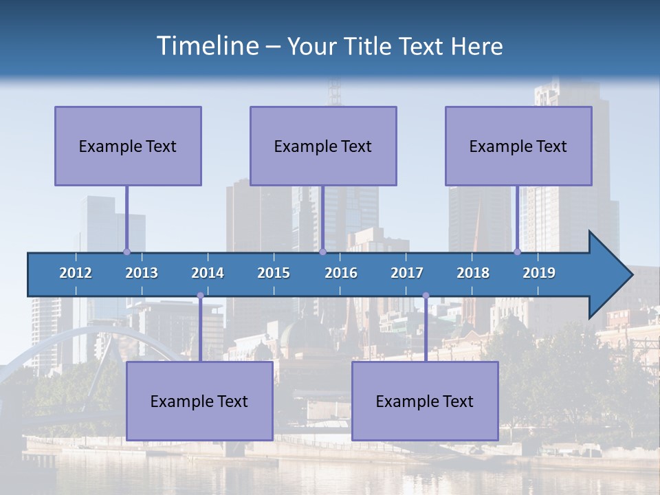 A City Skyline With A Bridge In The Foreground PowerPoint Template