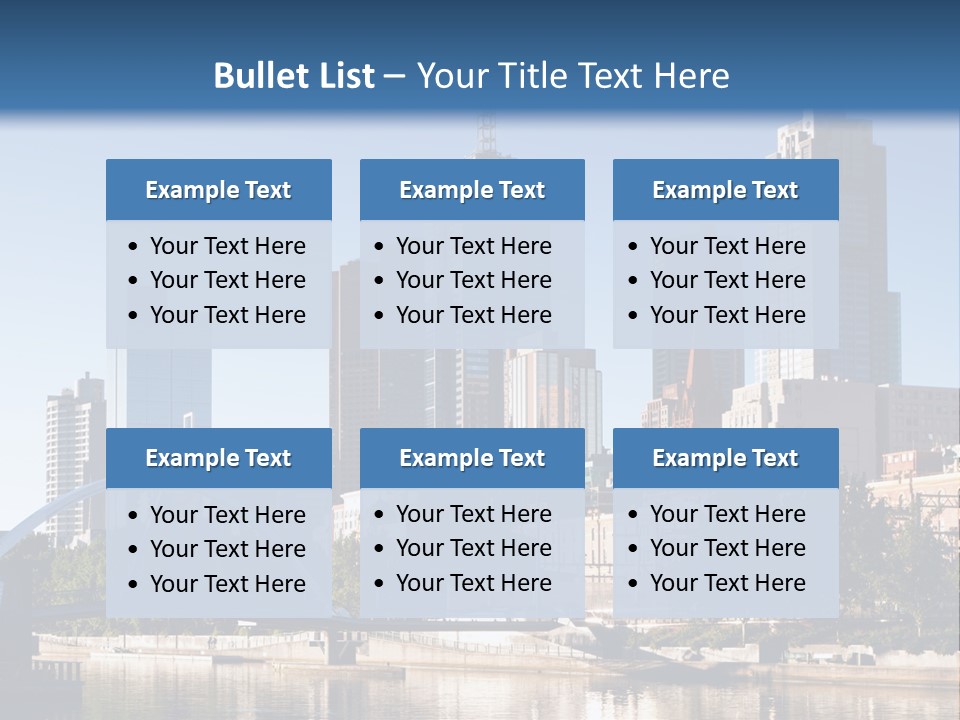 A City Skyline With A Bridge In The Foreground PowerPoint Template