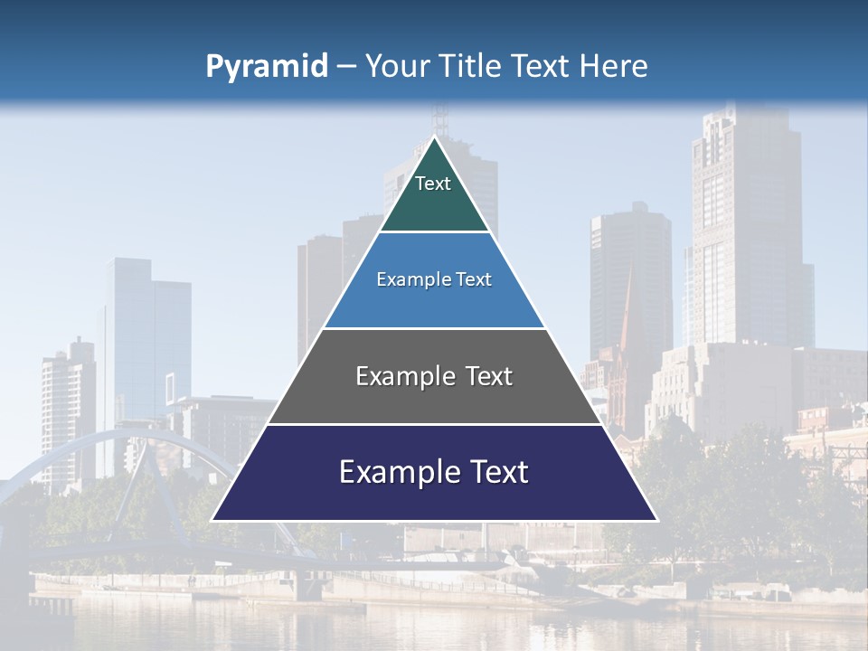 A City Skyline With A Bridge In The Foreground PowerPoint Template