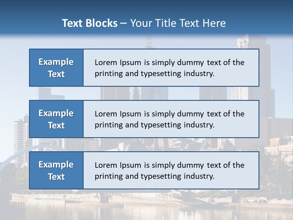 A City Skyline With A Bridge In The Foreground PowerPoint Template