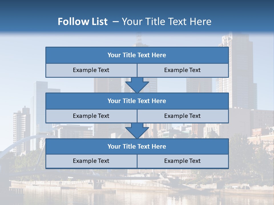 A City Skyline With A Bridge In The Foreground PowerPoint Template