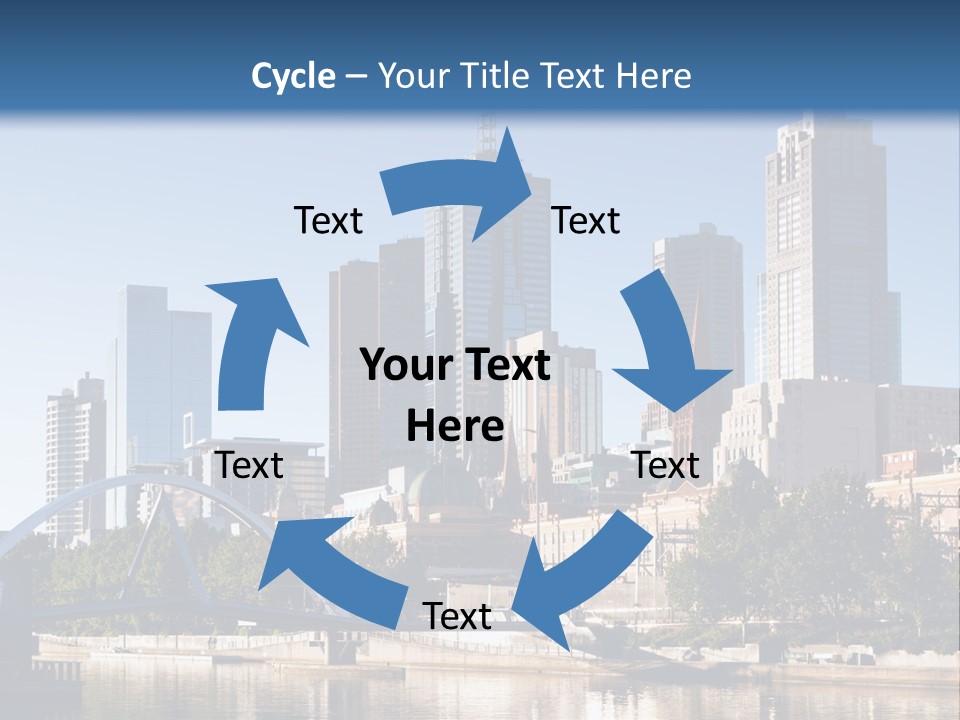 A City Skyline With A Bridge In The Foreground PowerPoint Template