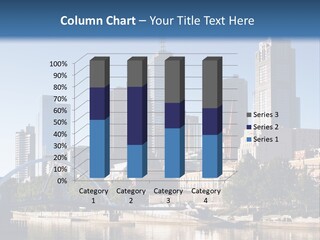 A City Skyline With A Bridge In The Foreground PowerPoint Template