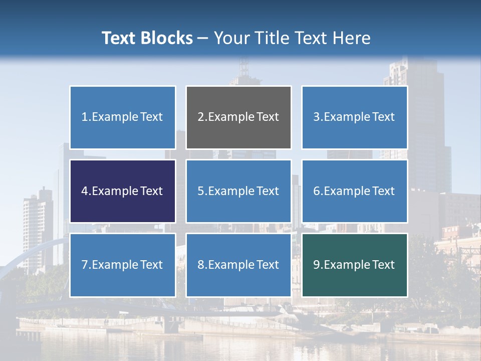 A City Skyline With A Bridge In The Foreground PowerPoint Template