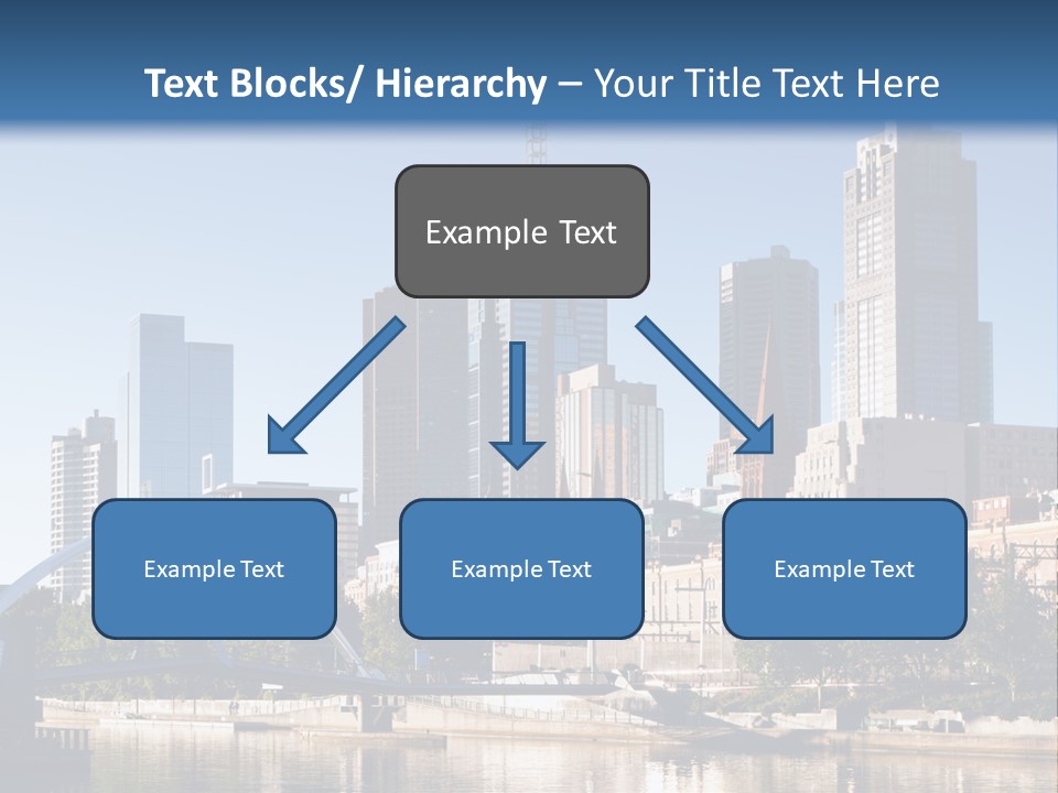 A City Skyline With A Bridge In The Foreground PowerPoint Template
