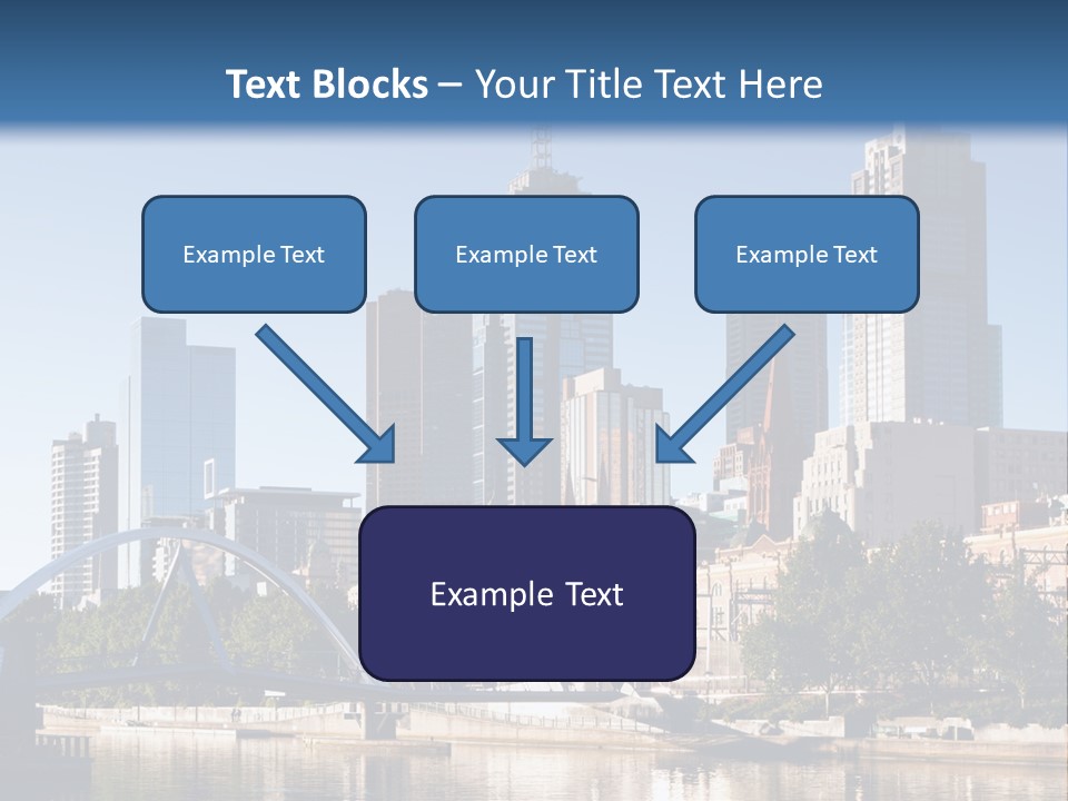 A City Skyline With A Bridge In The Foreground PowerPoint Template