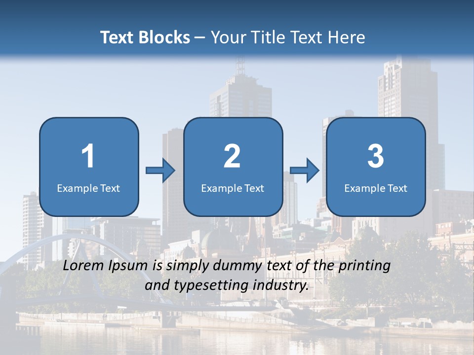 A City Skyline With A Bridge In The Foreground PowerPoint Template