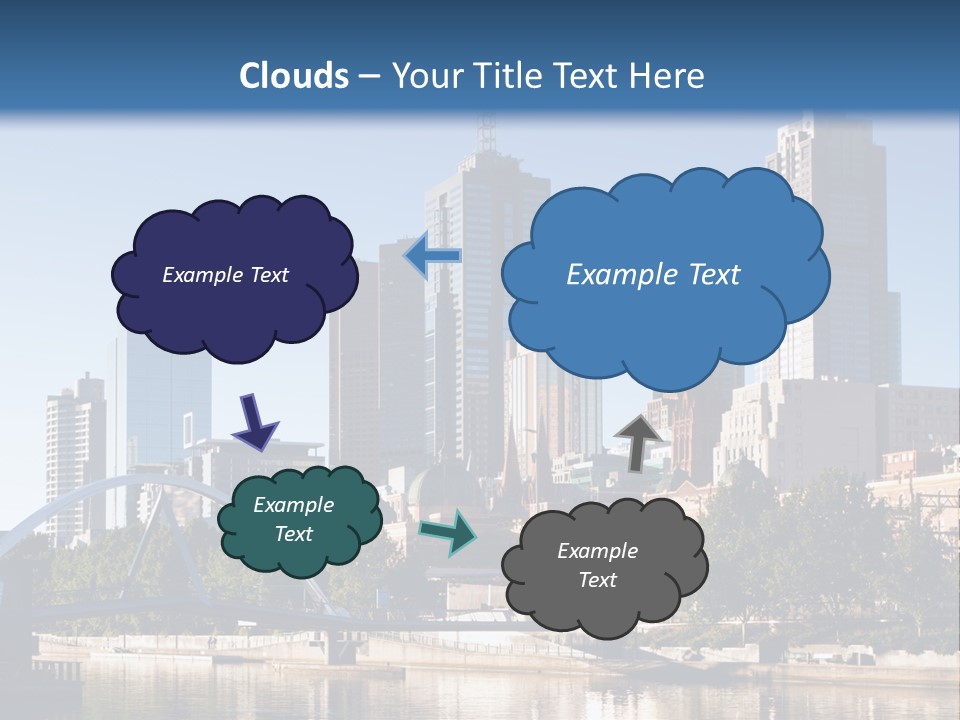 A City Skyline With A Bridge In The Foreground PowerPoint Template