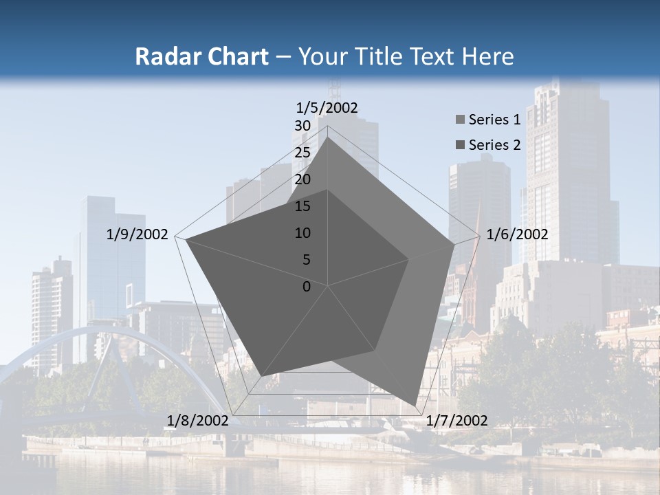 A City Skyline With A Bridge In The Foreground PowerPoint Template