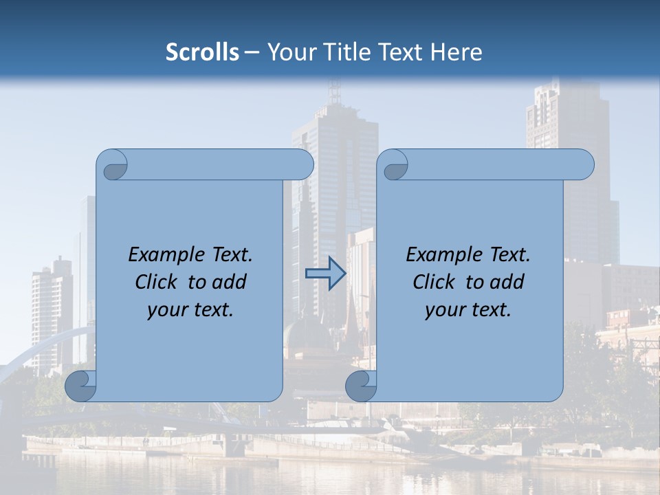 A City Skyline With A Bridge In The Foreground PowerPoint Template