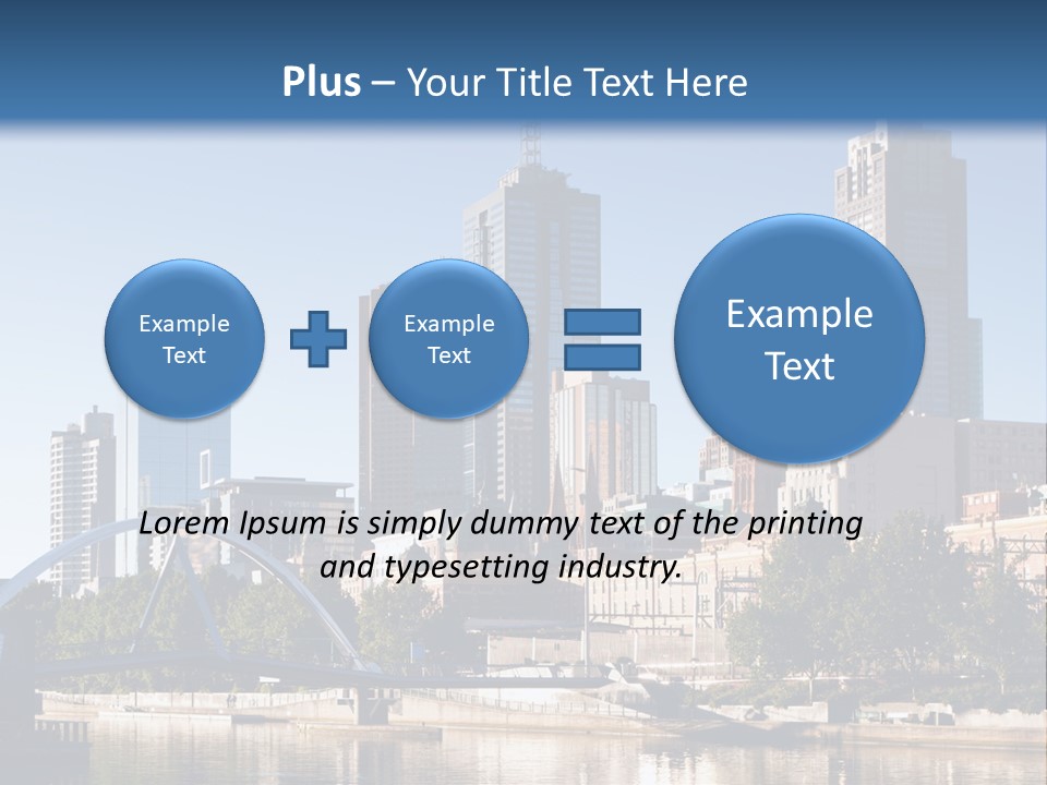 A City Skyline With A Bridge In The Foreground PowerPoint Template