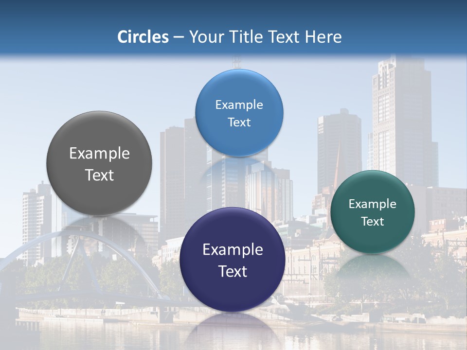 A City Skyline With A Bridge In The Foreground PowerPoint Template