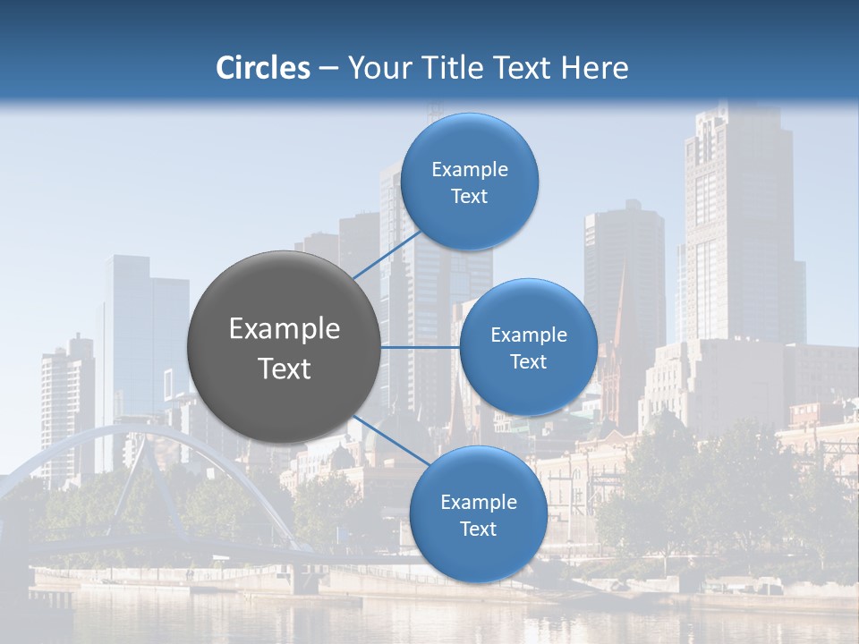A City Skyline With A Bridge In The Foreground PowerPoint Template