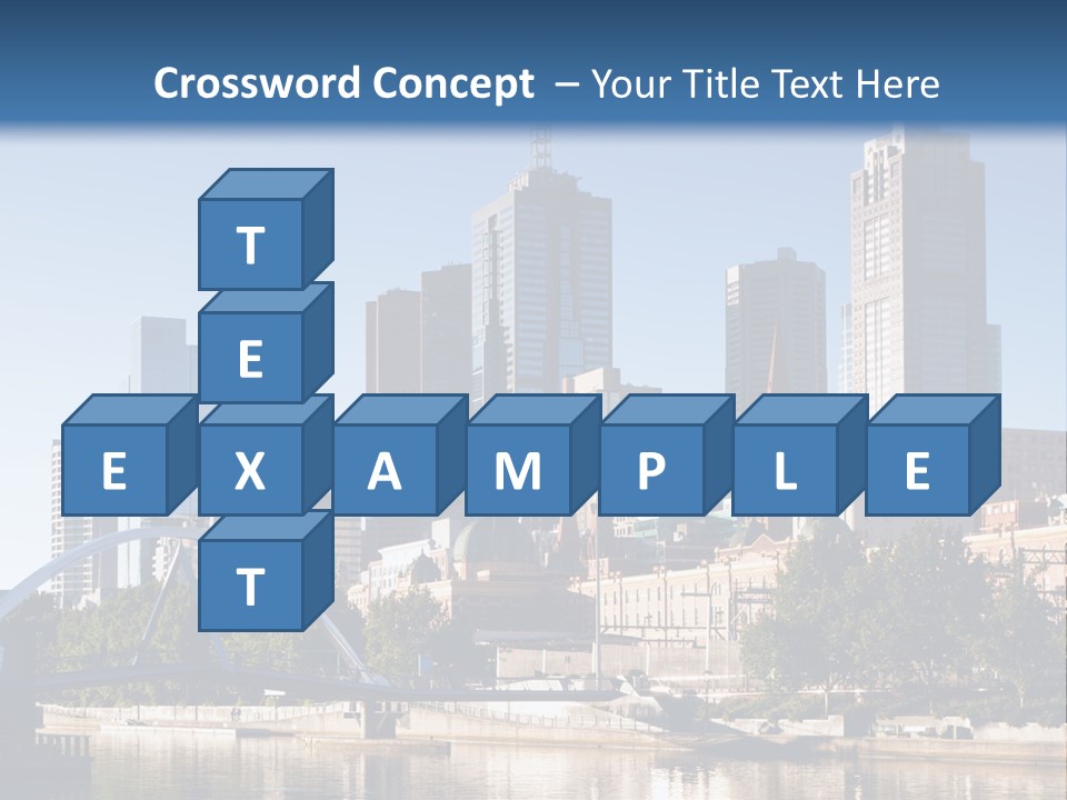 A City Skyline With A Bridge In The Foreground PowerPoint Template