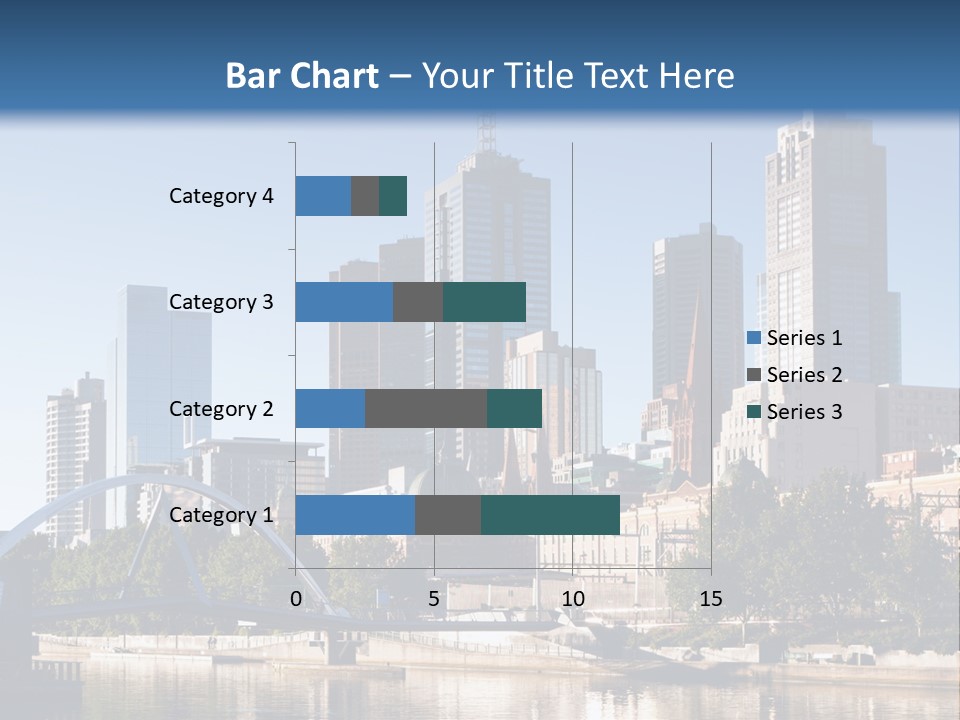 A City Skyline With A Bridge In The Foreground PowerPoint Template
