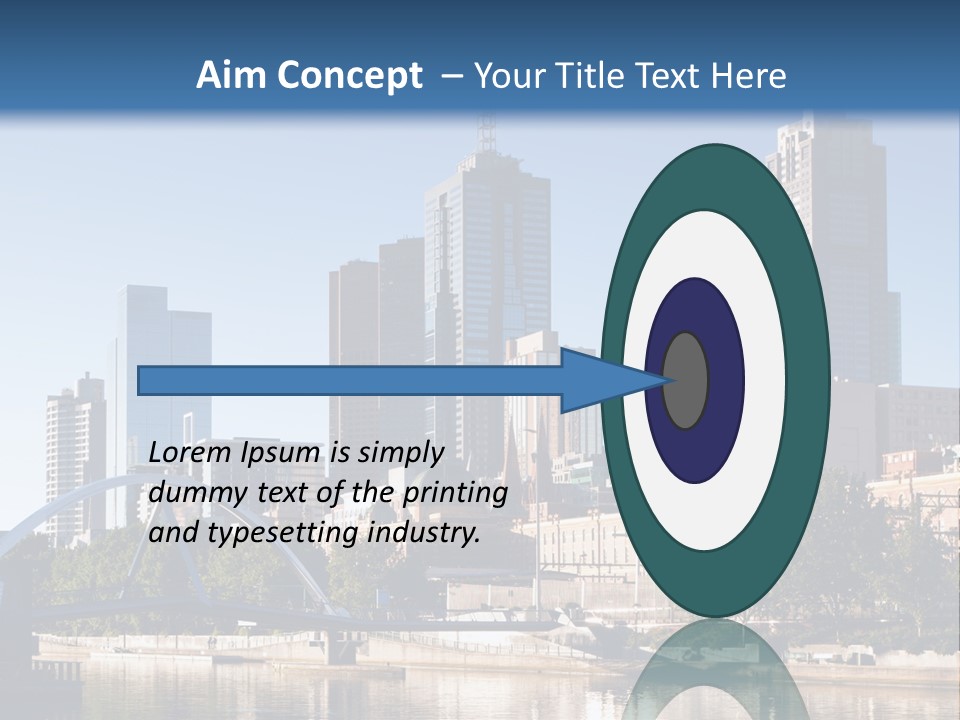 A City Skyline With A Bridge In The Foreground PowerPoint Template