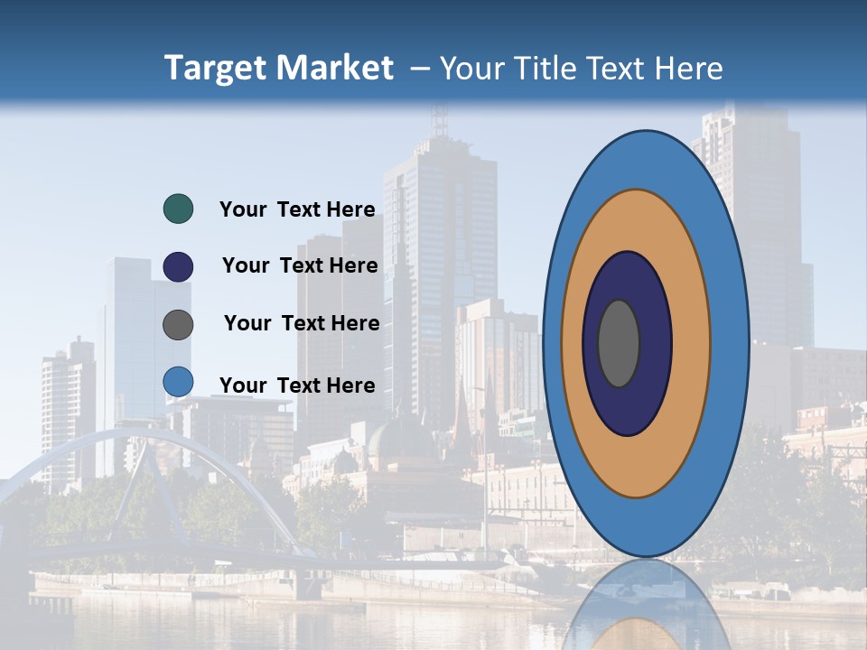 A City Skyline With A Bridge In The Foreground PowerPoint Template