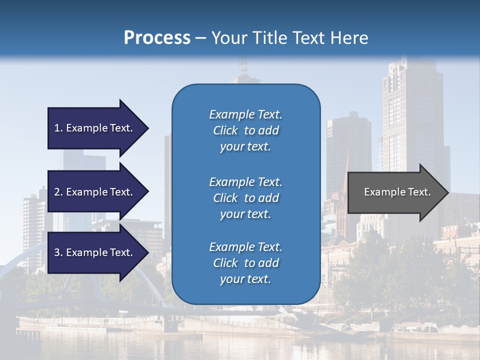 A City Skyline With A Bridge In The Foreground PowerPoint Template