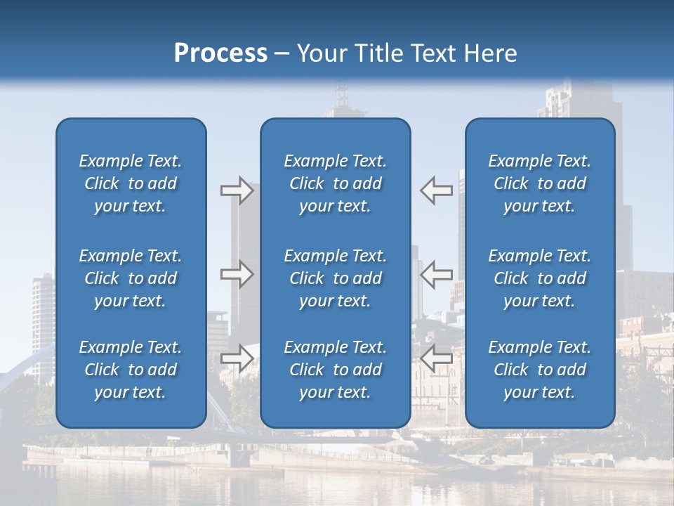 A City Skyline With A Bridge In The Foreground PowerPoint Template