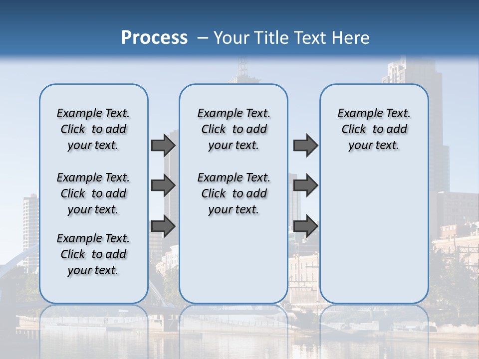 A City Skyline With A Bridge In The Foreground PowerPoint Template