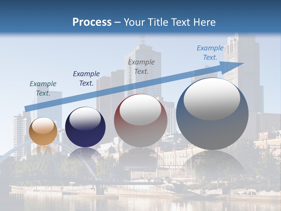 A City Skyline With A Bridge In The Foreground PowerPoint Template