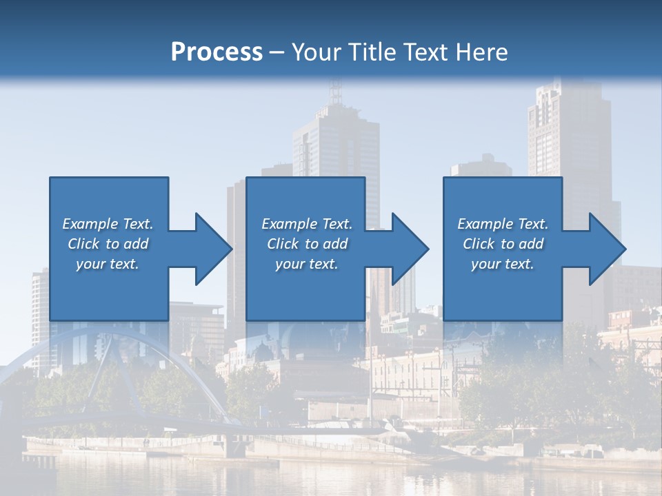 A City Skyline With A Bridge In The Foreground PowerPoint Template