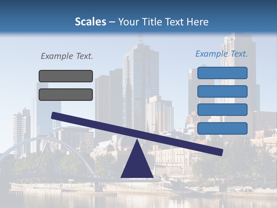 A City Skyline With A Bridge In The Foreground PowerPoint Template