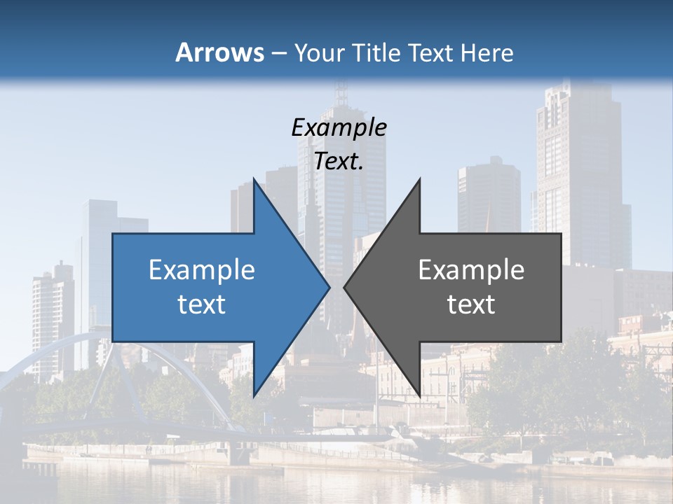 A City Skyline With A Bridge In The Foreground PowerPoint Template