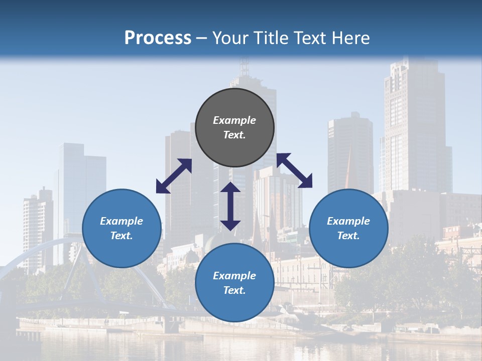 A City Skyline With A Bridge In The Foreground PowerPoint Template