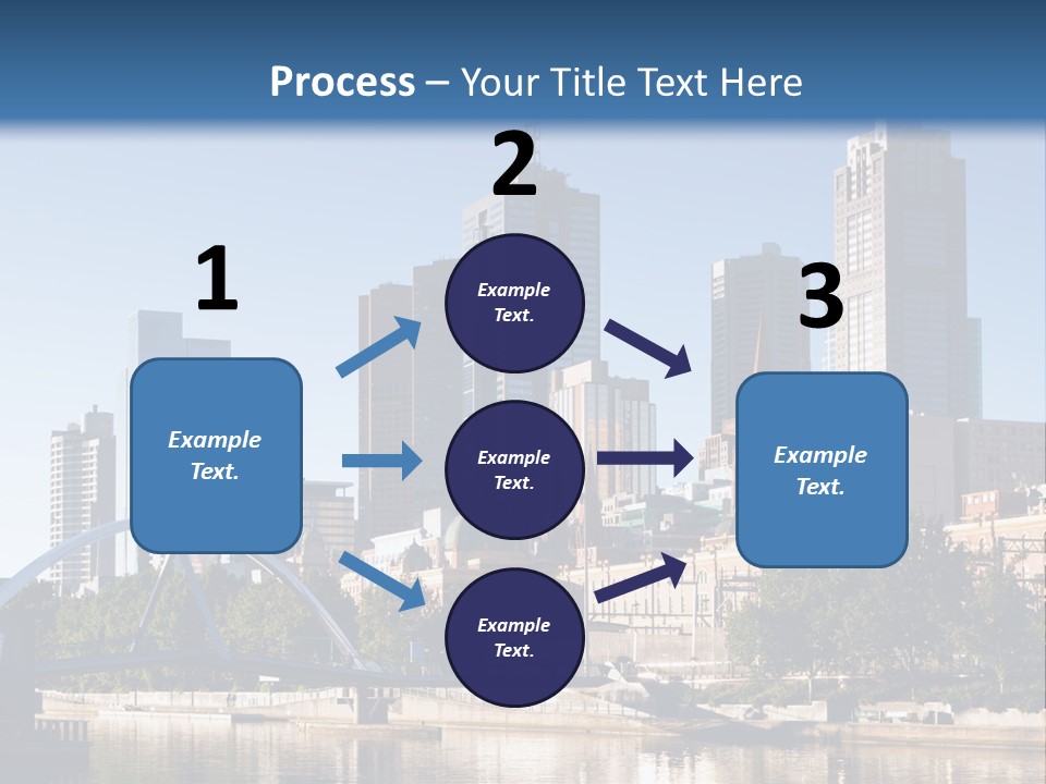 A City Skyline With A Bridge In The Foreground PowerPoint Template