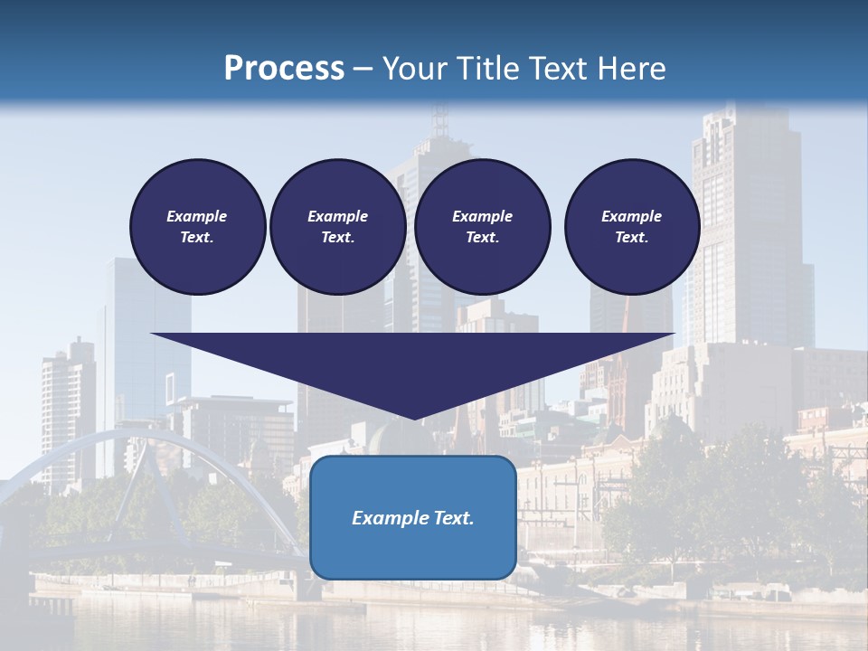 A City Skyline With A Bridge In The Foreground PowerPoint Template