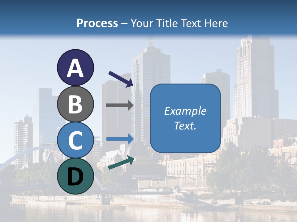 A City Skyline With A Bridge In The Foreground PowerPoint Template