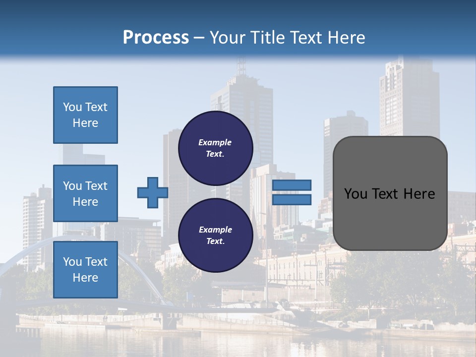 A City Skyline With A Bridge In The Foreground PowerPoint Template
