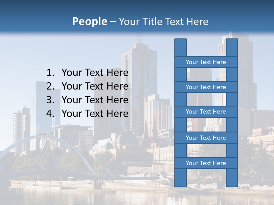 A City Skyline With A Bridge In The Foreground PowerPoint Template