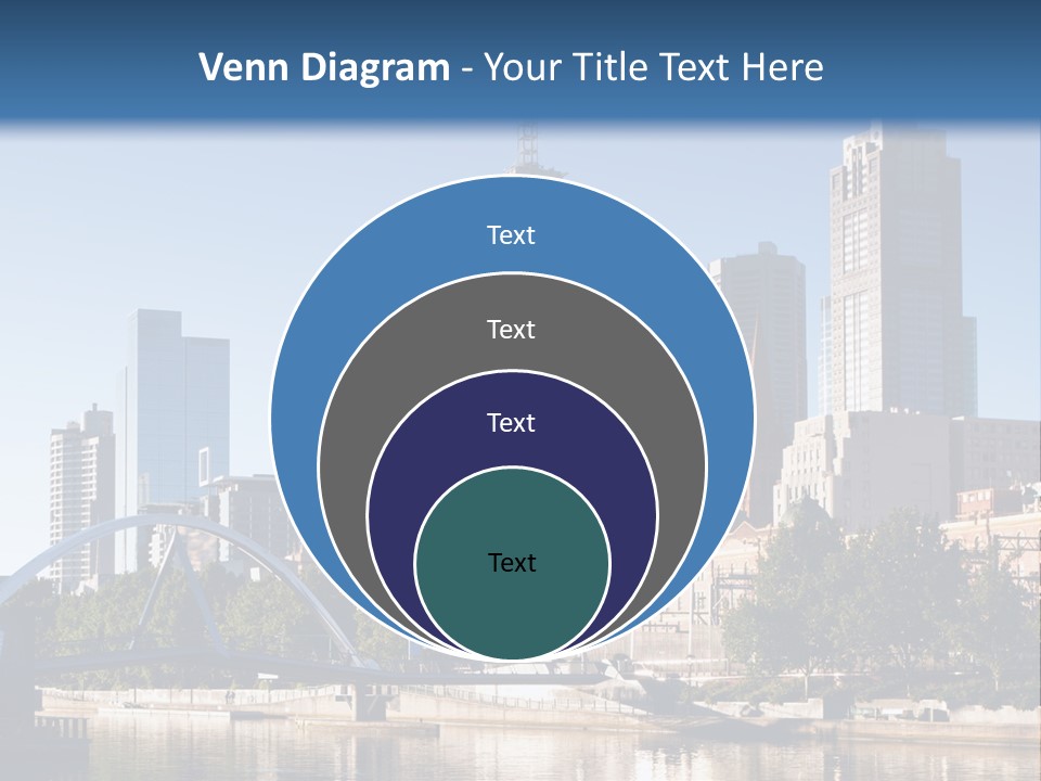A City Skyline With A Bridge In The Foreground PowerPoint Template