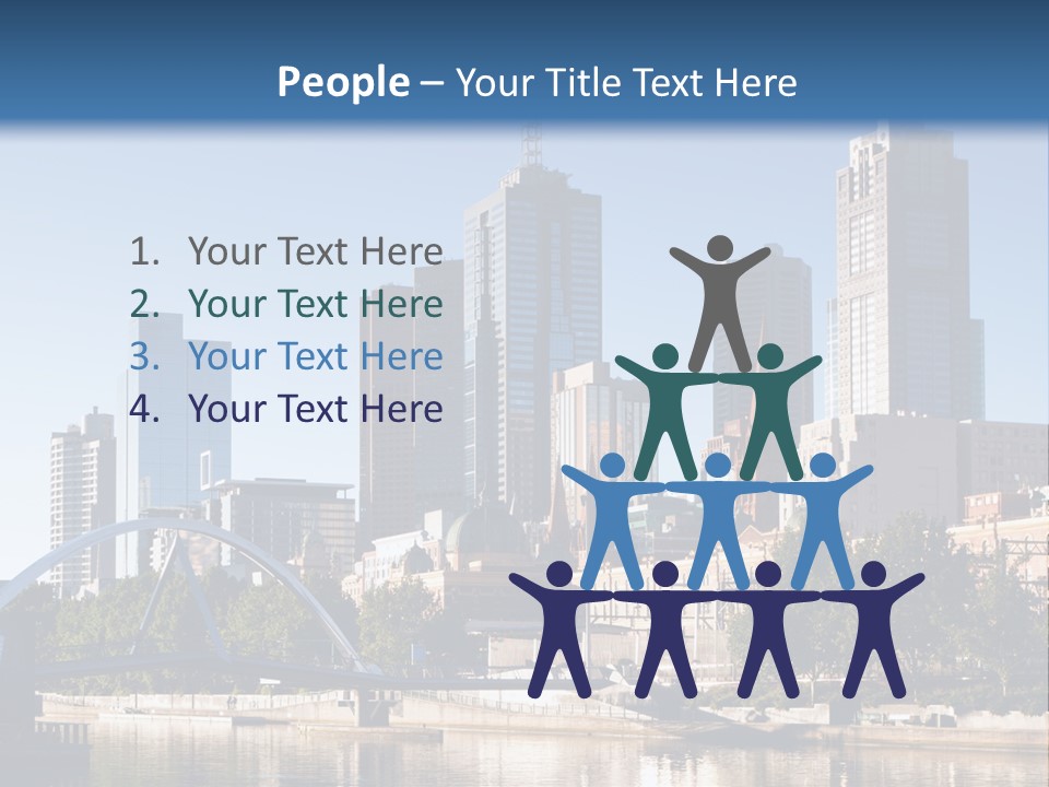 A City Skyline With A Bridge In The Foreground PowerPoint Template