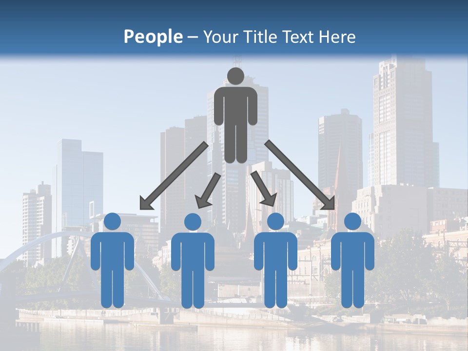 A City Skyline With A Bridge In The Foreground PowerPoint Template