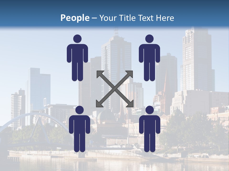 A City Skyline With A Bridge In The Foreground PowerPoint Template