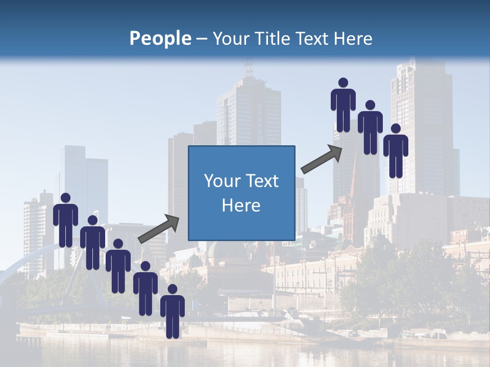 A City Skyline With A Bridge In The Foreground PowerPoint Template