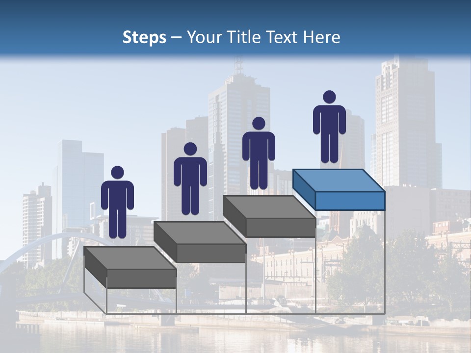 A City Skyline With A Bridge In The Foreground PowerPoint Template