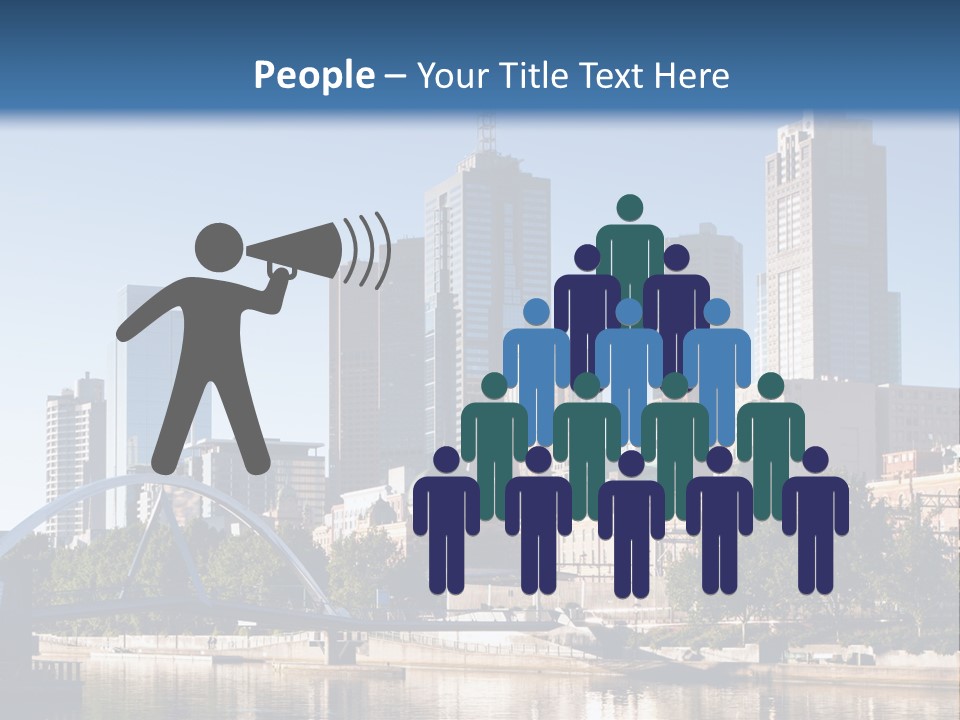 A City Skyline With A Bridge In The Foreground PowerPoint Template