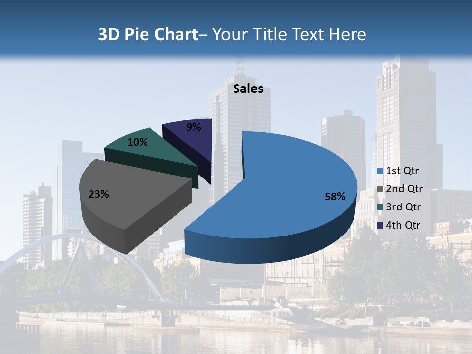 A City Skyline With A Bridge In The Foreground PowerPoint Template