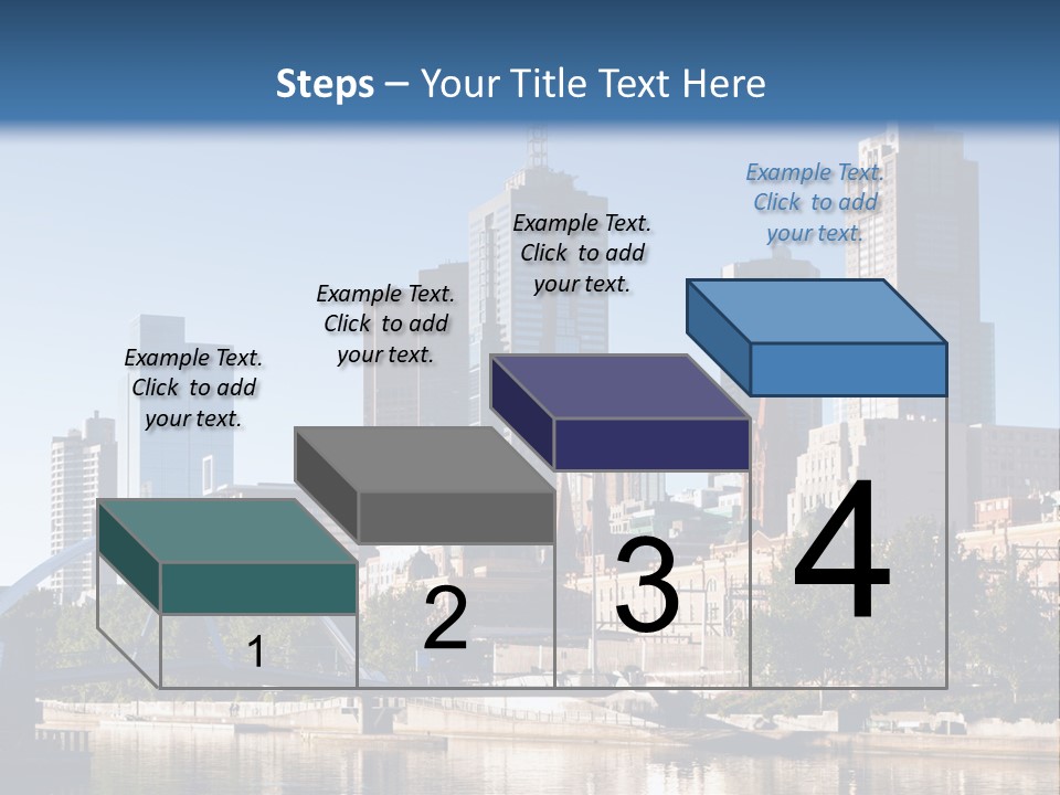 A City Skyline With A Bridge In The Foreground PowerPoint Template