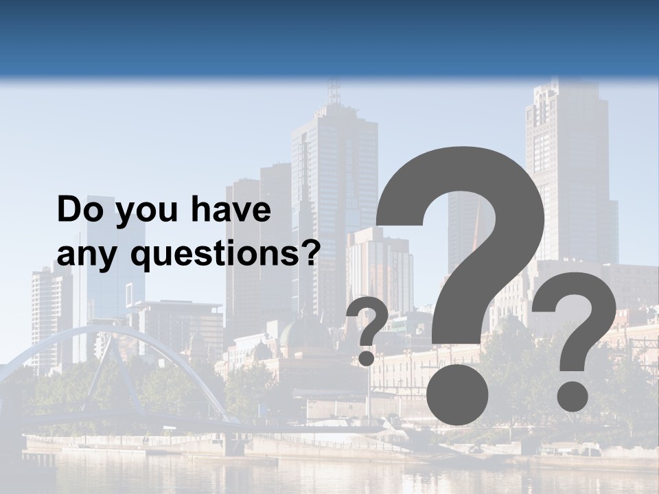 A City Skyline With A Bridge In The Foreground PowerPoint Template