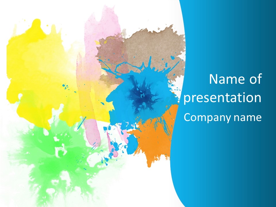 A Colorful Paint Splash Powerpoint Presentation PowerPoint Template