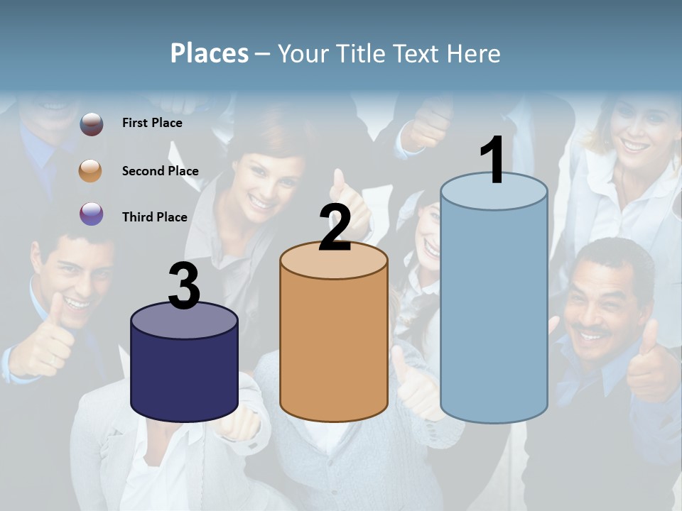 A Group Of Business People Giving Thumbs Up PowerPoint Template