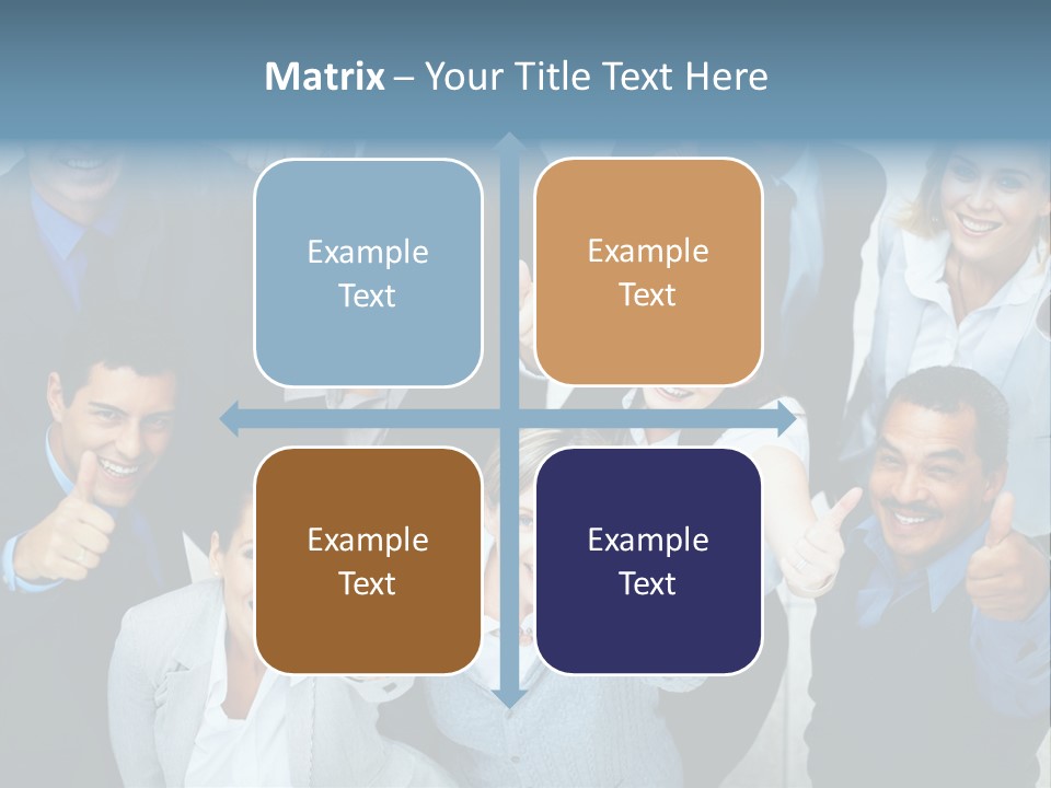 A Group Of Business People Giving Thumbs Up PowerPoint Template