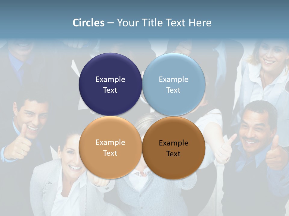 A Group Of Business People Giving Thumbs Up PowerPoint Template