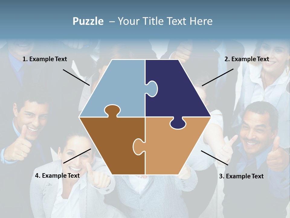 A Group Of Business People Giving Thumbs Up PowerPoint Template