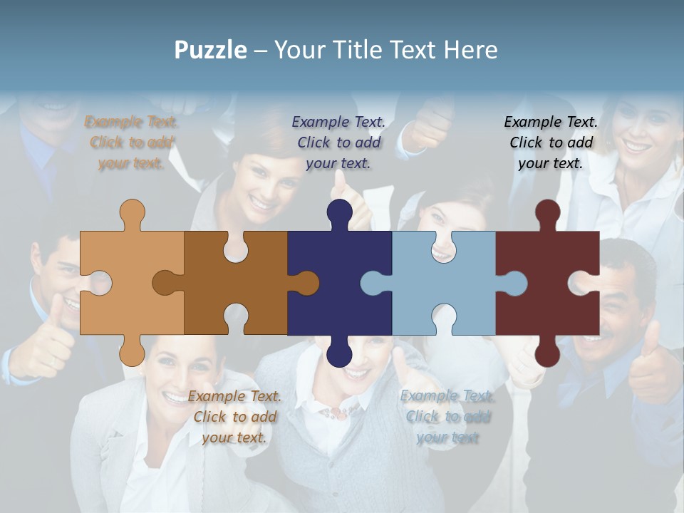 A Group Of Business People Giving Thumbs Up PowerPoint Template